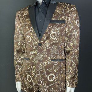 Men's Silk Brown Blazer Large